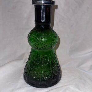 Intricate Green Glass Genie Bottle